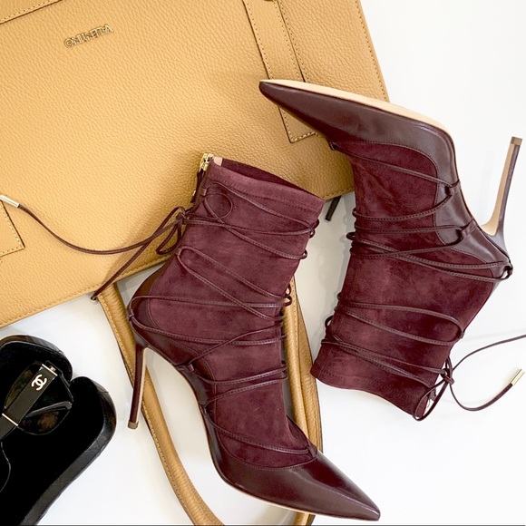🎉HP🎉 Dsquared2 Bordeaux Nappa Stretch Ankle Boot - Picture 3 of 8